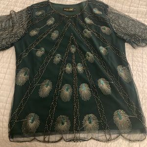 Art Deco Blouse - Roaring 20s - bead feather look
